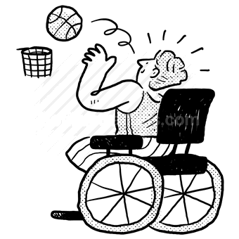 disabled, disability, man, basketball, sport, wheelchair